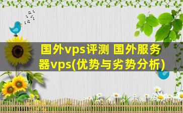 国外vps评测 国外服务器vps(优势与劣势分析)